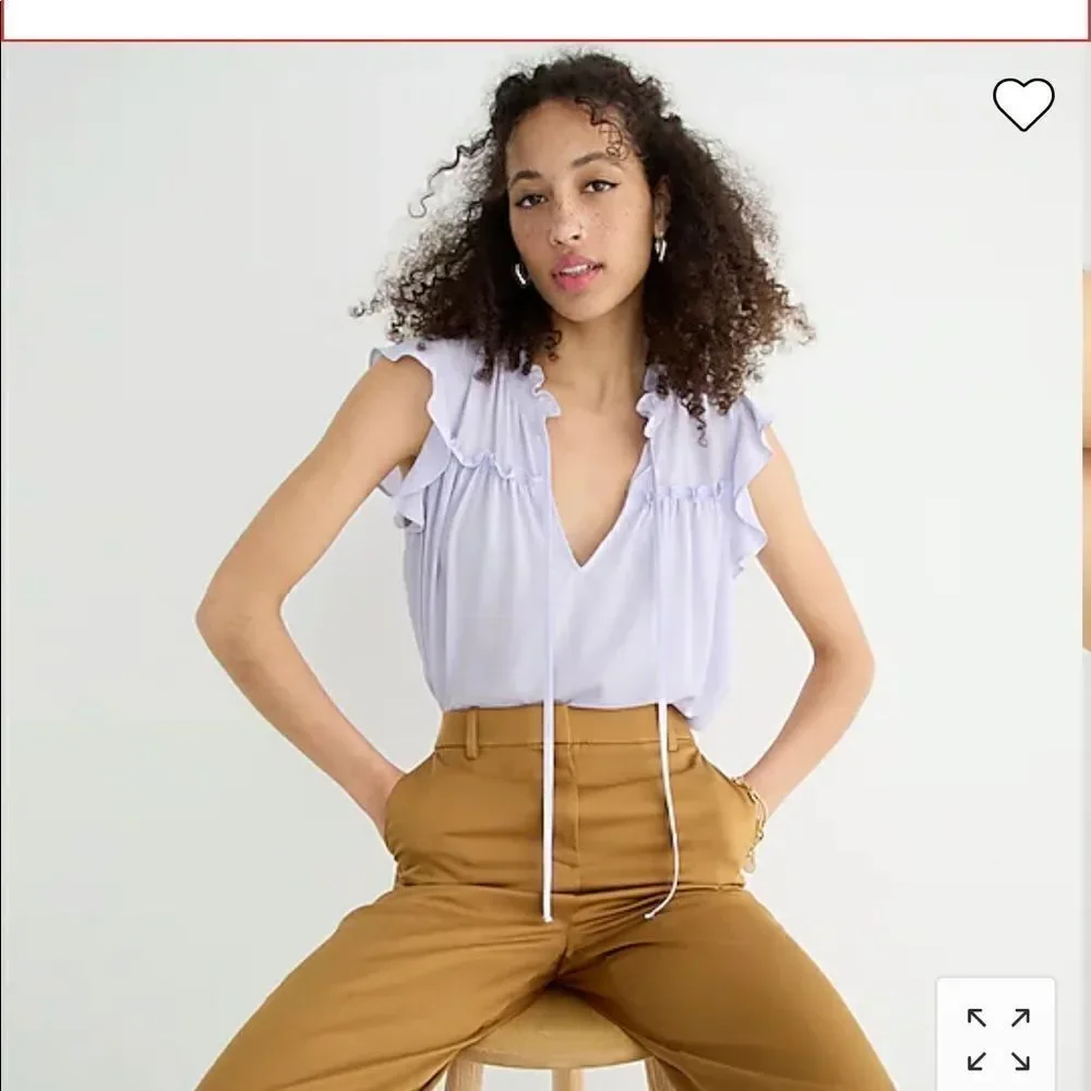 J. Crew Ruffle tie-neck top